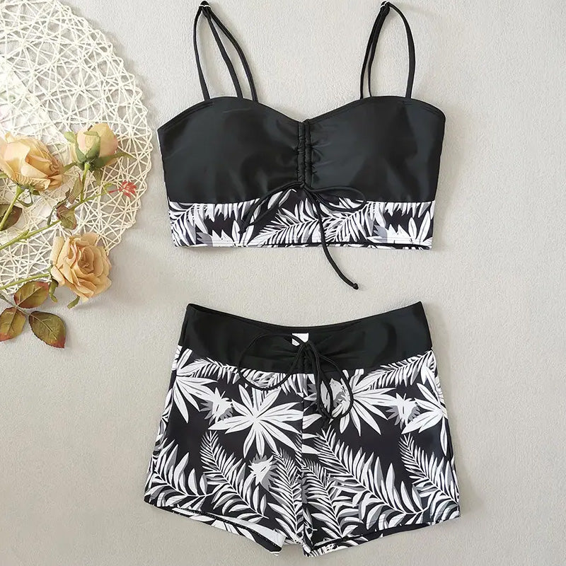 🔥50K+ VERKOCHT 50% KORTING🏖️Hoge taille tweedelig badpak boxershort sneldrogend mengstof