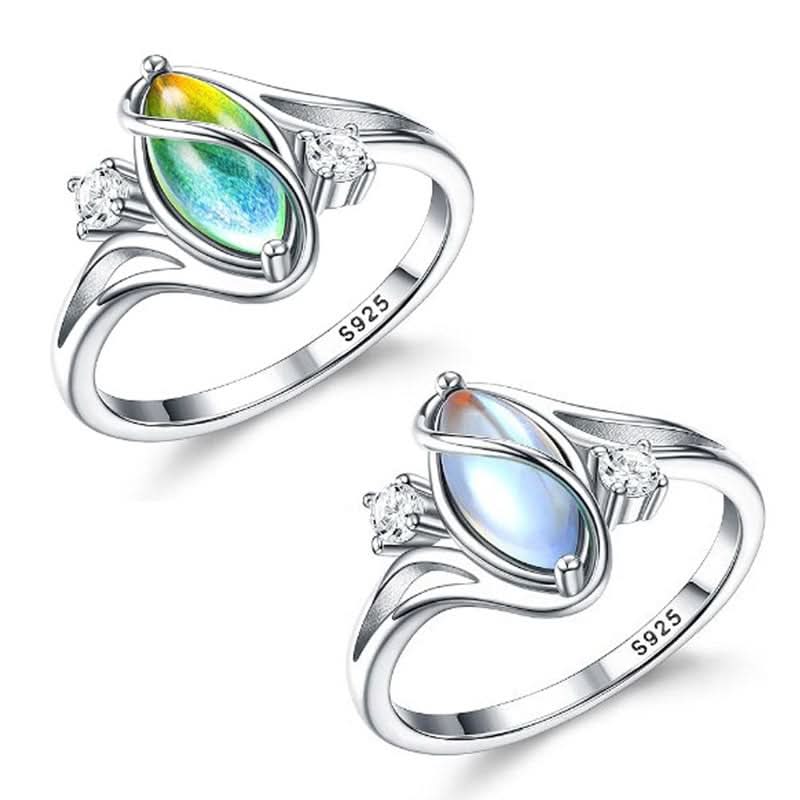 ✨💍Koop 1 Krijg 1 Gratis🔥Geometrische Ovale Maansteen Ring met Zirkonia Accenten – Mystiek, Sprankelend & Tijdloos Elegant🌙✨