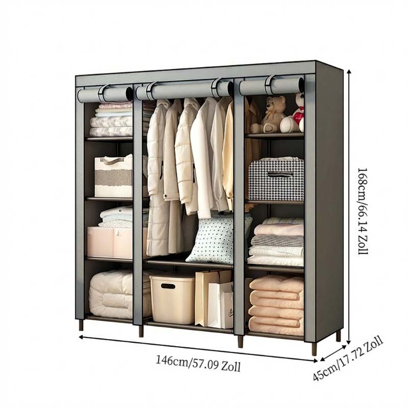 🔥 FLASH AANBIEDING: 50% KORTING! 📦 Draagbare Kledingkast van Niet-geweven Stof – Staal – 3 Maten & Eenvoudig te Monteren voor Slaapkamer & Dressing 🏠