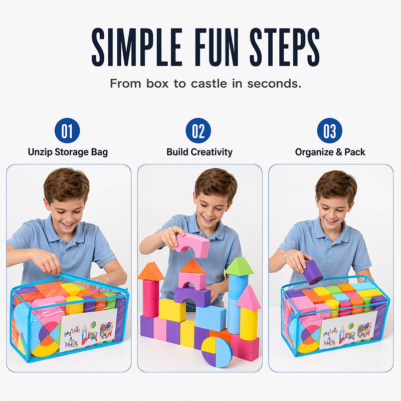 ⏳Tijdelijk 50% korting⏰Kinderen Zachte EVA Schuim Bouwblokken Set🏰