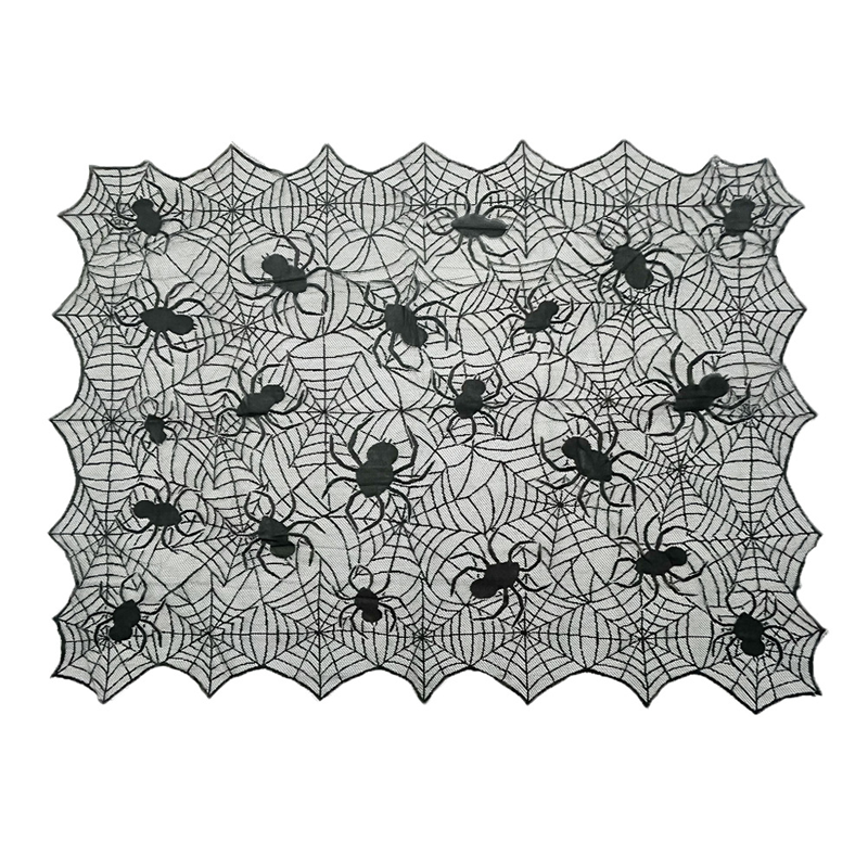 Tafelkleed en placemat set met griezelige Halloween-patronen