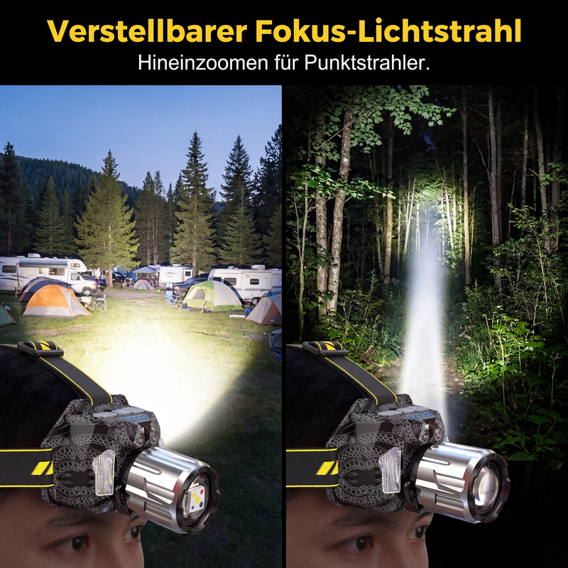Oplaadbare LED-hoofdlamp met verschillende verlichtingsstanden