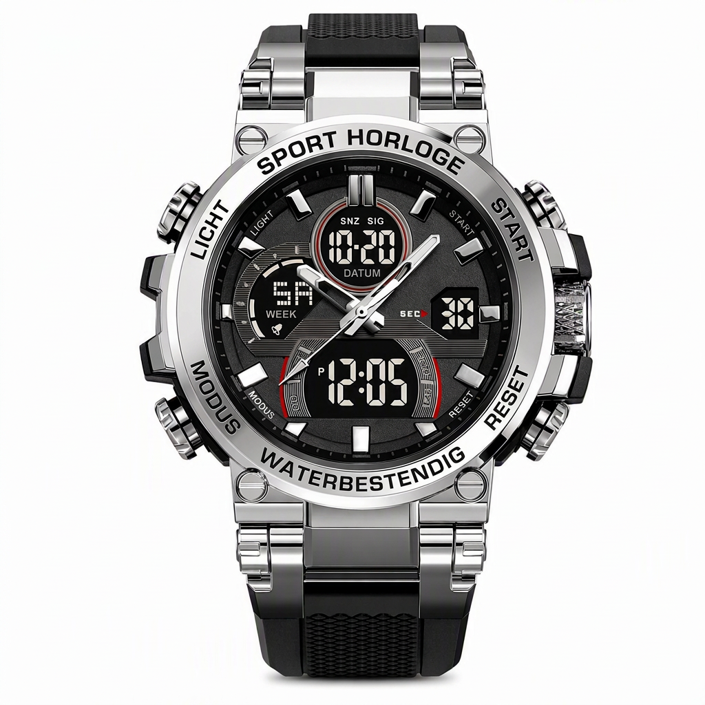 Tactical Style Multifunctioneel Digitaal Sporthorloge met 50 Meter Waterdichtheid