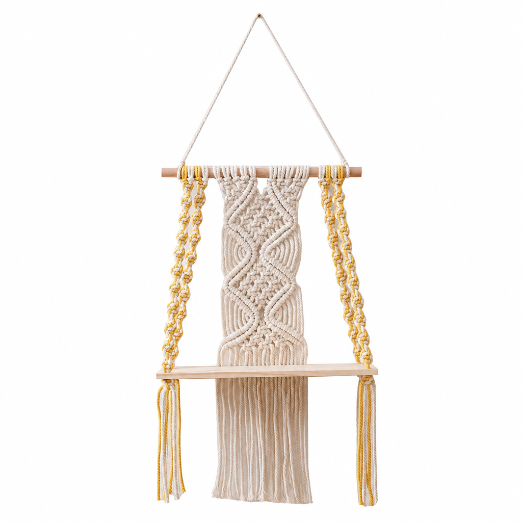 ⏳🔥 TIJDELIJKE KORTING VAN 50%! ⏰ Bohemian handgeweven zwevende plank – handgemaakte Boho wanddecoratie | geen zichtbare beugels, stevig en uniek | perfect voor de woonkamer en slaapkamer🌿