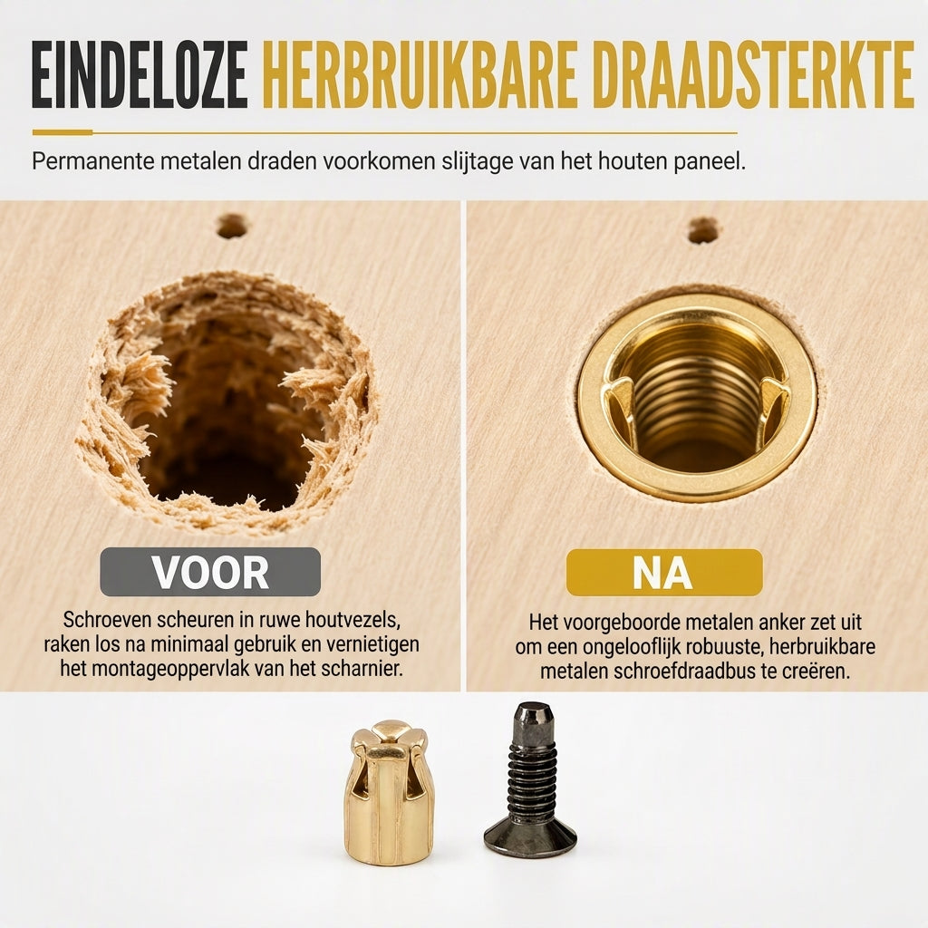 🔩 Vooraf ingebedde expansiemoer en boutschroefset voor scharnierbasis van kastdeur, geschikt voor meubelhardware