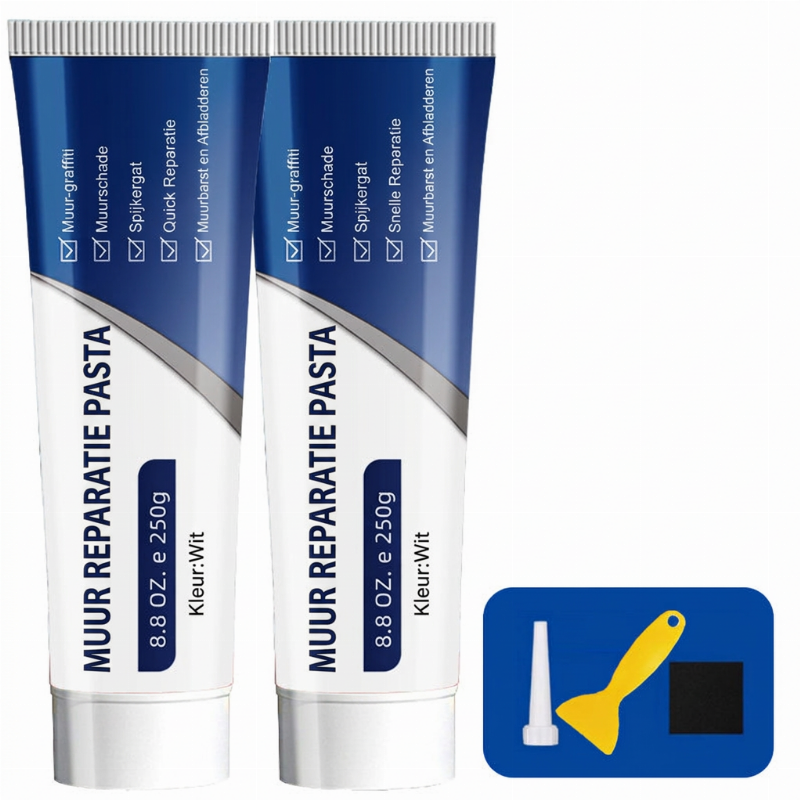 🧱 Slechts voor beperkte tijd 50% KORTING 🛠️ Waterdichte Muurreparatiepasta — Vult Scheuren & Gaten, Gladdere Witte Afwerking