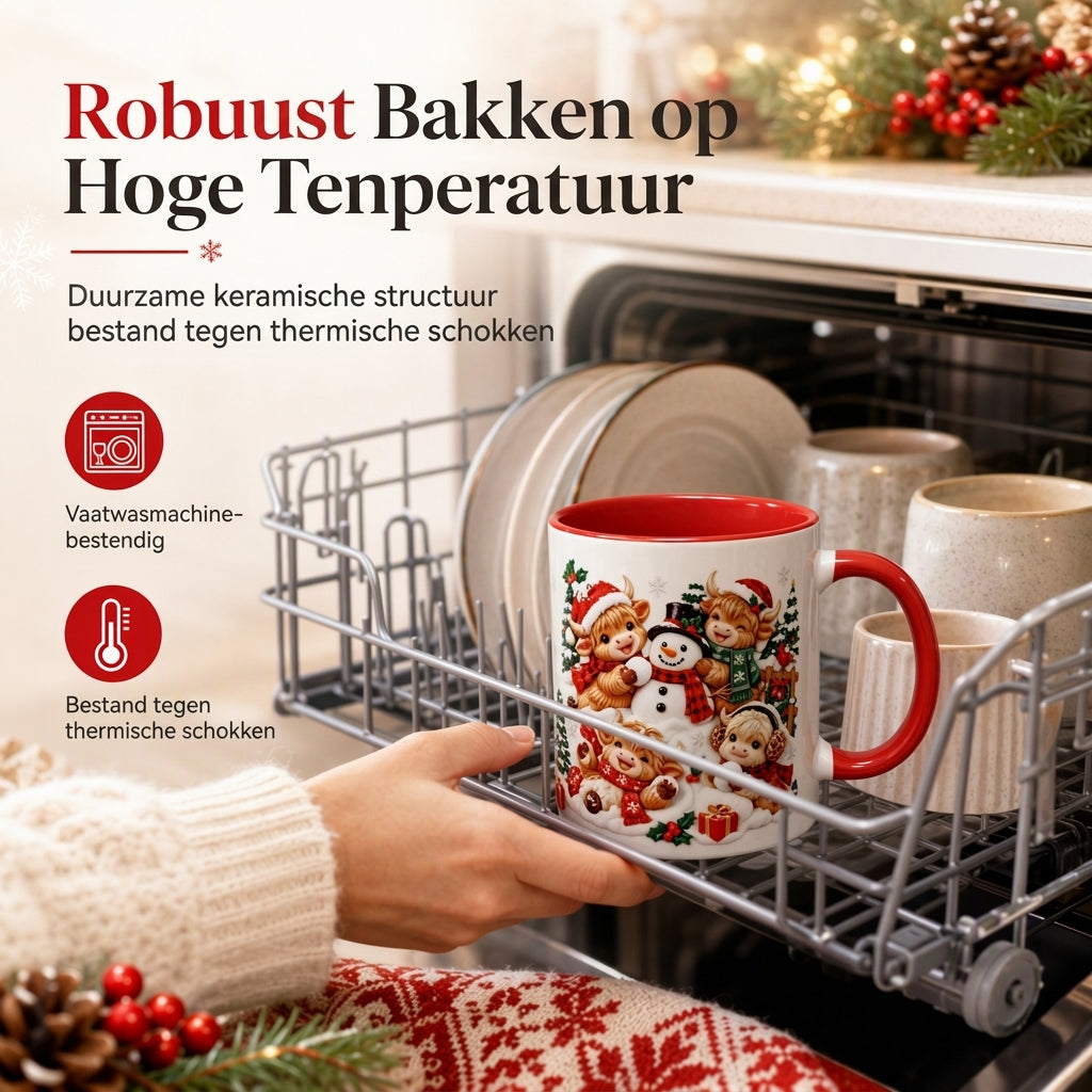 Festieve Kerst Sneeuwman Keramiek Mok