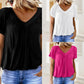 ✨ 50% KORTING 💖 Dames Casual Geplooide V-hals Korte Mouw Top
