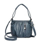 Geplooide PU Leren Schoudertas - Premium Casual Design met Zilver Hardware