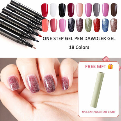 One Step Nagelgel Pen™ – 3-in-1 Gellak | 1+1 Gratis + Mini UV-Lamp | 18 Kleuren