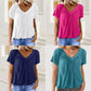 ✨ 50% KORTING 💖 Dames Casual Geplooide V-hals Korte Mouw Top