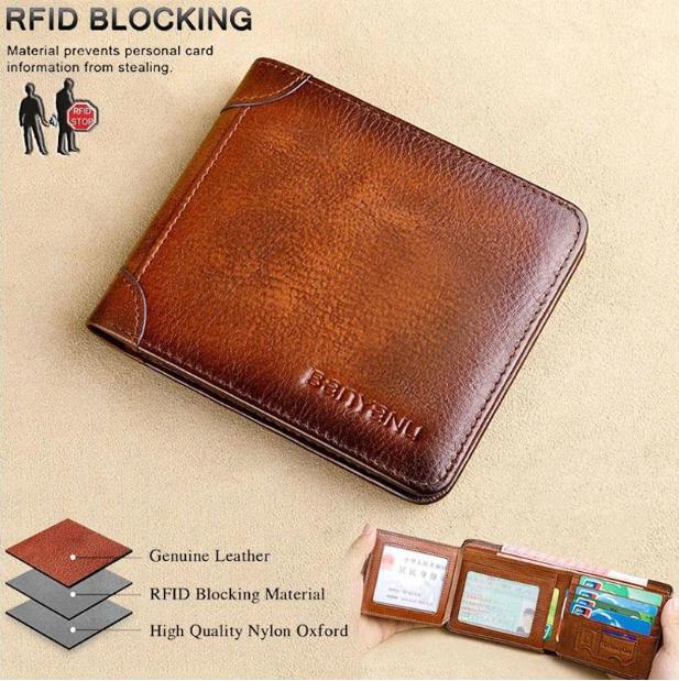 💰Multifunctionele RFID-blokkering Waterdichte Duurzame Portemonnee van Echt Leer🎁