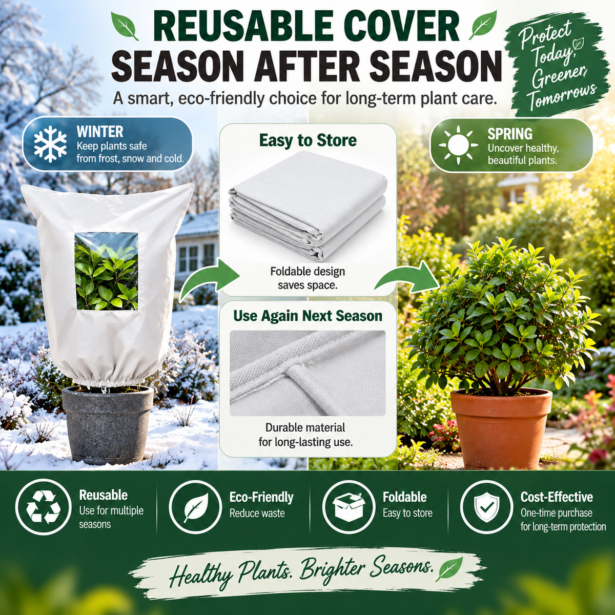 🛡️✨ 50% KORTING! Bescherm je planten vóór de eerste vorst! Deze herbruikbare winterhoes met rits en ademend materiaal houdt struiken, bomen en potplanten veilig – seizoen na seizoen!