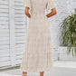 👗Casual damesjurk met bloemenprint, korte mouwen, ruches, hoge taille en zwierige pasvorm