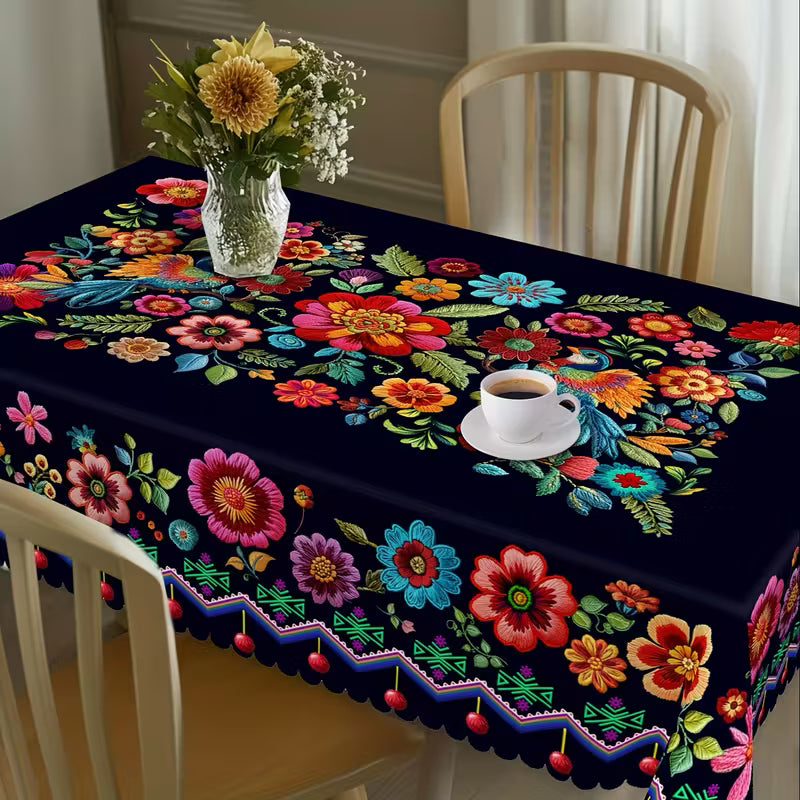 🔥Nieuw binnen 50% KORTING🎁Mexicaans bloemendekje met geschulpte rand