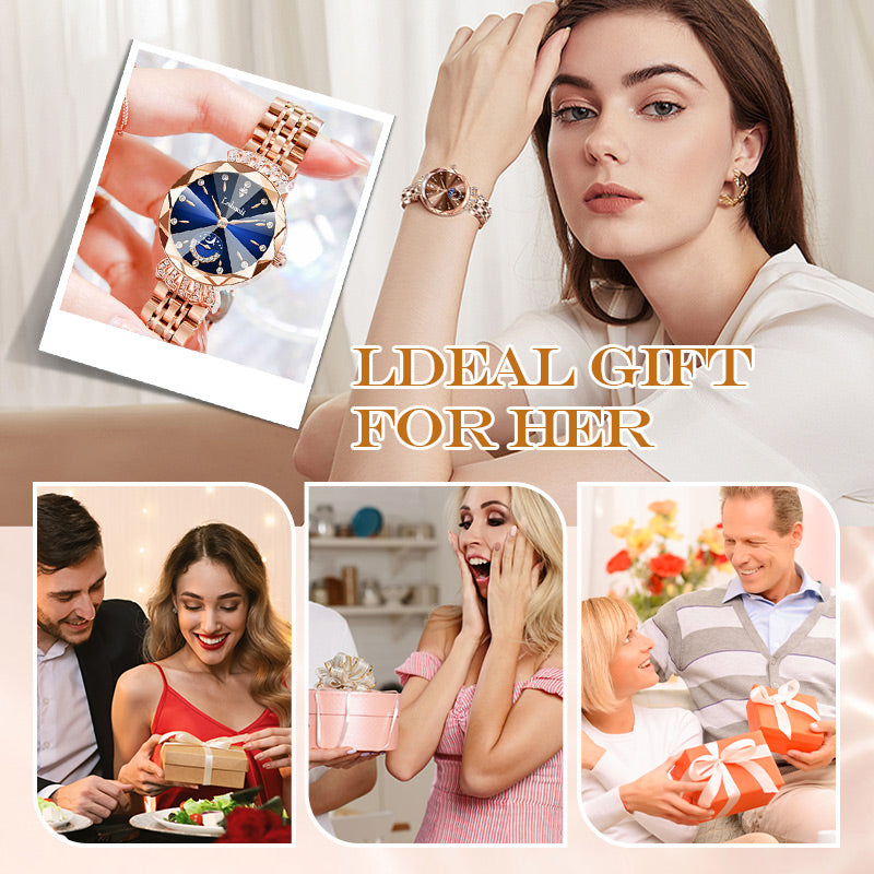 🔥Dames modieuze diamant maanster horloge
