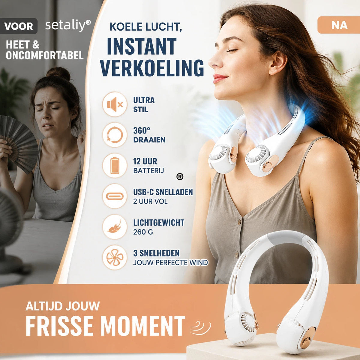 🤫🌬️ 50% KORTING! ❄️ Nek Air Conditioner ventilator - Ultra-rustige persoonlijke koeling voor de zomer