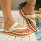 Platform teenslippers met geweven bandje voor dames
