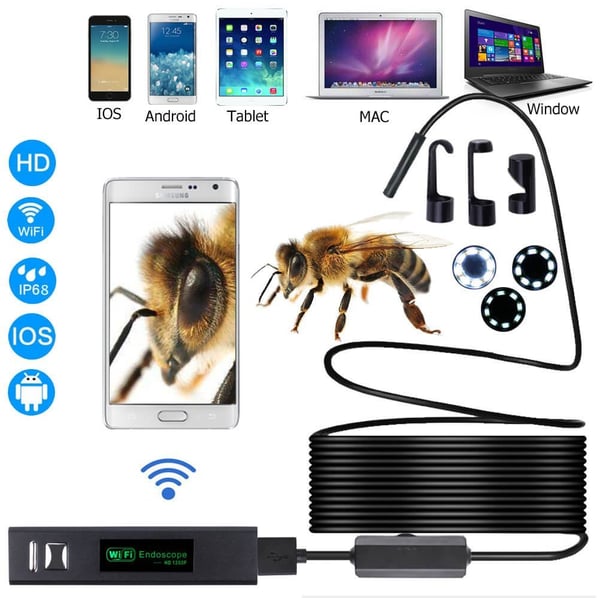 🎉50% KORTING!🔍3-in-1 Endoscoop📱Ultradunne 7 mm sonde, IP67 waterdicht, 6 LED’s & werkt op Android, Windows & USB🔧