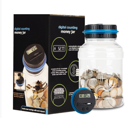 ❄️Zomerfresh 50% Korting!📦Digitale munttellende spaarpot – automatische LCD-spaarpot voor Britse ponden of euromunten, 1,8 L