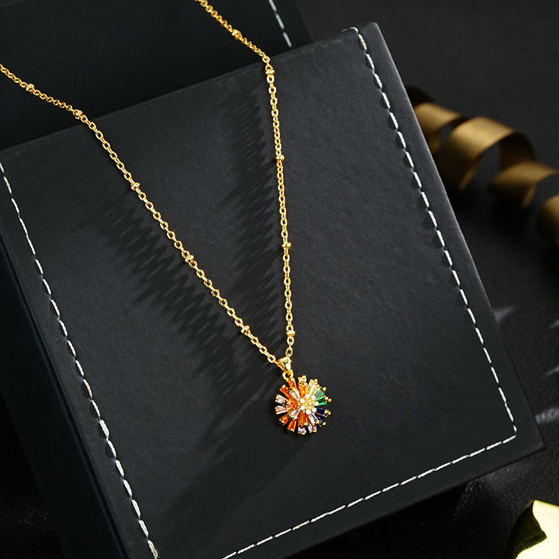 🥳2026 Nieuwe Stijl🥳💞50K+ VERKOCHT!💥50% KORTING! 🔥 Kleurrijke Vuurwerk Oorbellen en Ketting voor Dames
