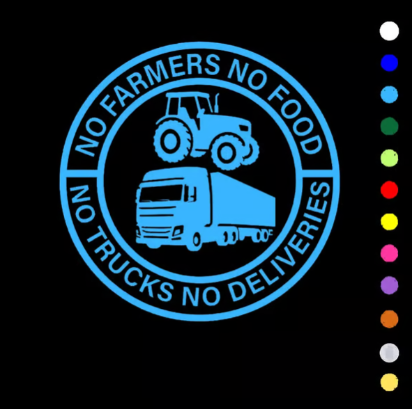 ⚡⚡50% KORTING!!! 🚜Autosticker: 🌾Geen boeren, geen voedsel – geen vrachtwagens, geen leveringen🚛