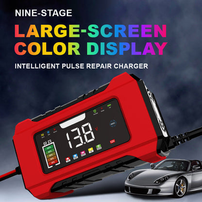 🔋 FLASH-ACTIE: 50% KORTING! ⚡ Slimme Auto Acculader 12V 6A – 9 Stappen & Impulsreparatie – LCD Kleurendisplay voor Loodzuur Accu's 🚗