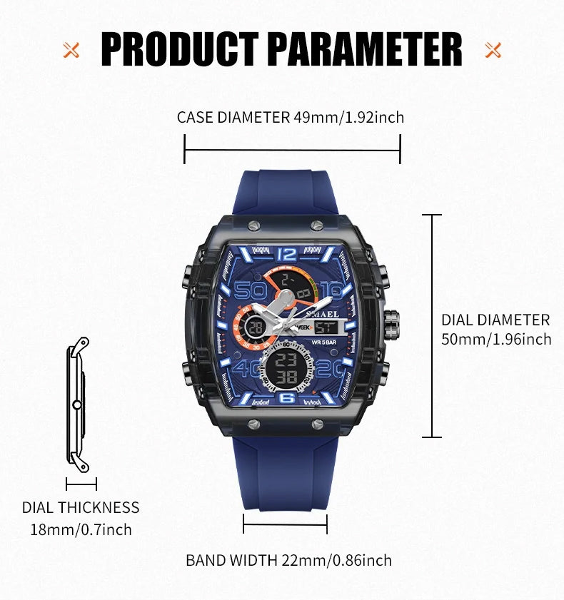⌚️Multifunctioneel digitaal sporthorloge – LED-achtergrondverlichting, stopwatch met een nauwkeurigheid van 1/100ste van een seconde en schokbestendige, waterdichte behuizing voor een nauwkeurige registratie van je prestaties ✨🏃‍♂️