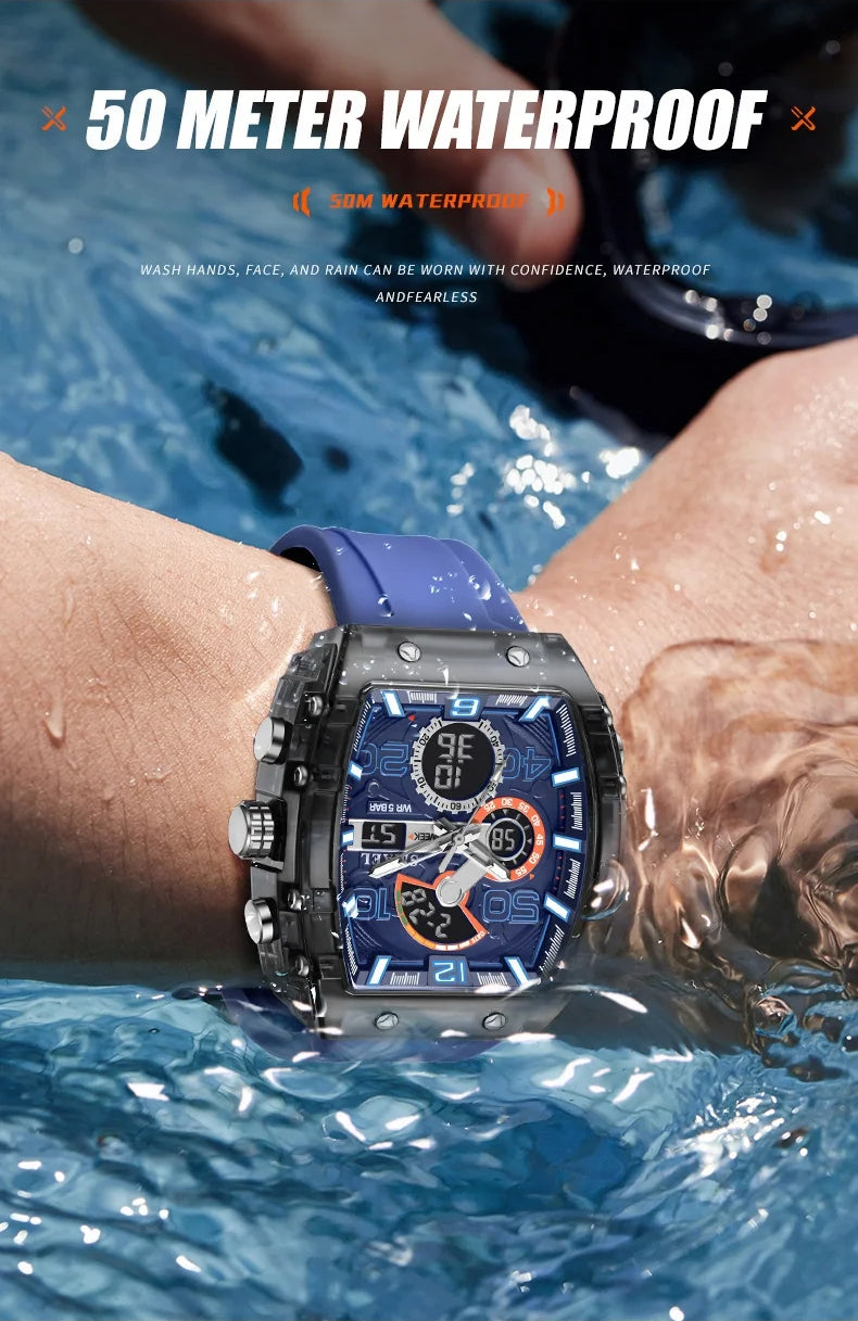⌚️Multifunctioneel digitaal sporthorloge – LED-achtergrondverlichting, stopwatch met een nauwkeurigheid van 1/100ste van een seconde en schokbestendige, waterdichte behuizing voor een nauwkeurige registratie van je prestaties ✨🏃‍♂️
