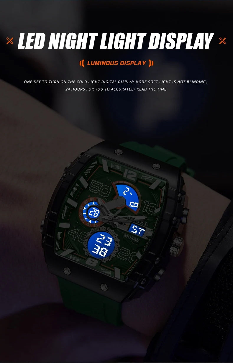 ⌚️Multifunctioneel digitaal sporthorloge – LED-achtergrondverlichting, stopwatch met een nauwkeurigheid van 1/100ste van een seconde en schokbestendige, waterdichte behuizing voor een nauwkeurige registratie van je prestaties ✨🏃‍♂️