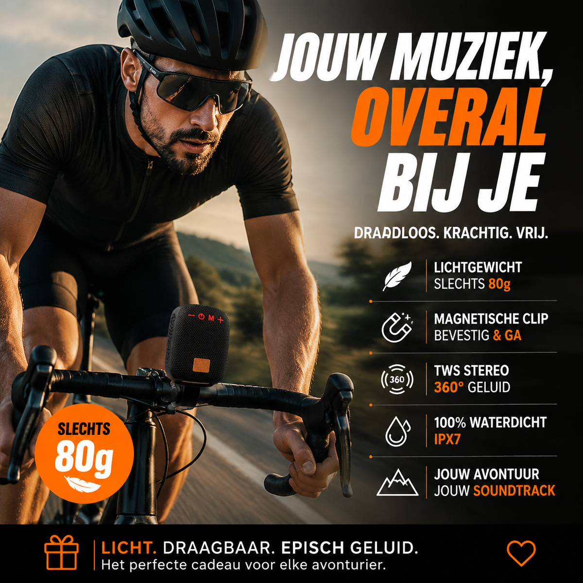 🔊💦 50K+ VERKOCHT! IPX5 Waterdichte fiets bluetooth luidspreker, handsfree bellen & TWS stereo