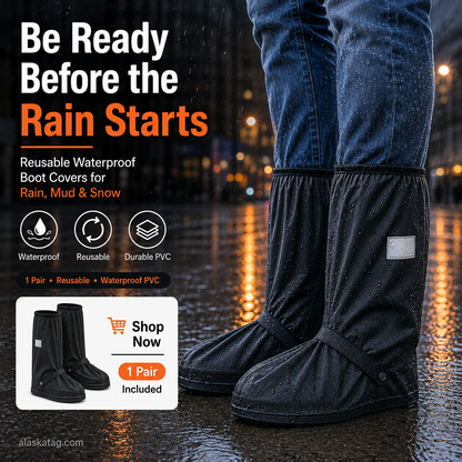 🔥 NU 60% KORTING! Lange Waterdichte Laarsovertrekken – Bescherm je Schoenen tegen Regen, Modder & Vuil | Makkelijk Over je Schoenen Aan te Trekken 🌧️