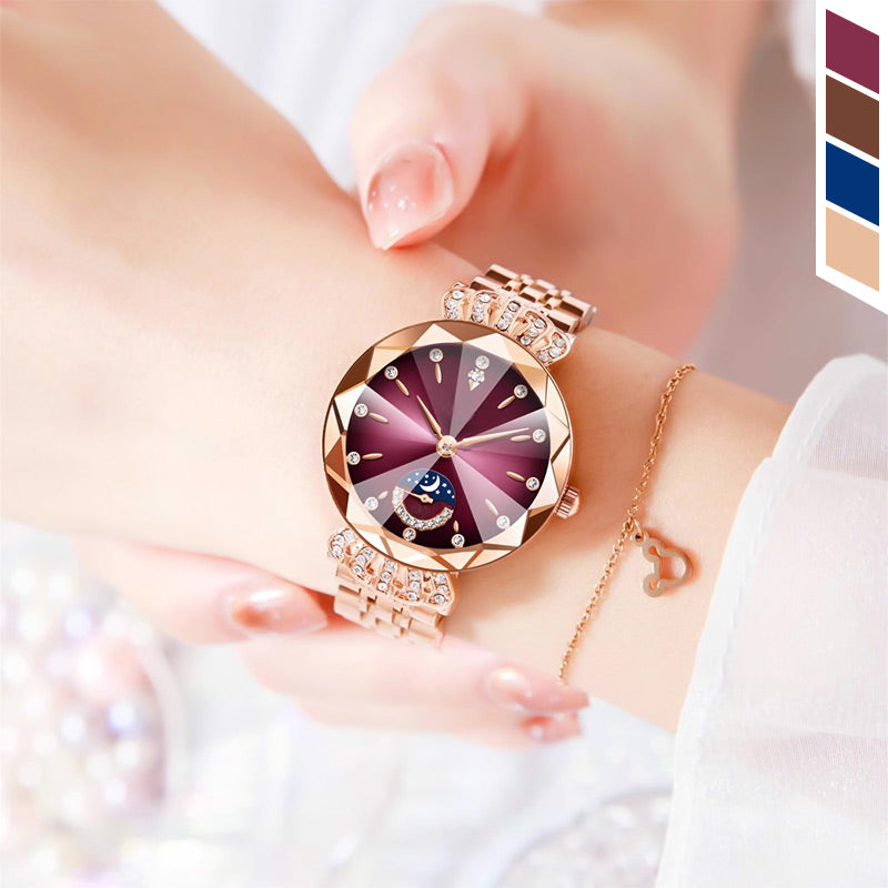 🔥Dames modieuze diamant maanster horloge