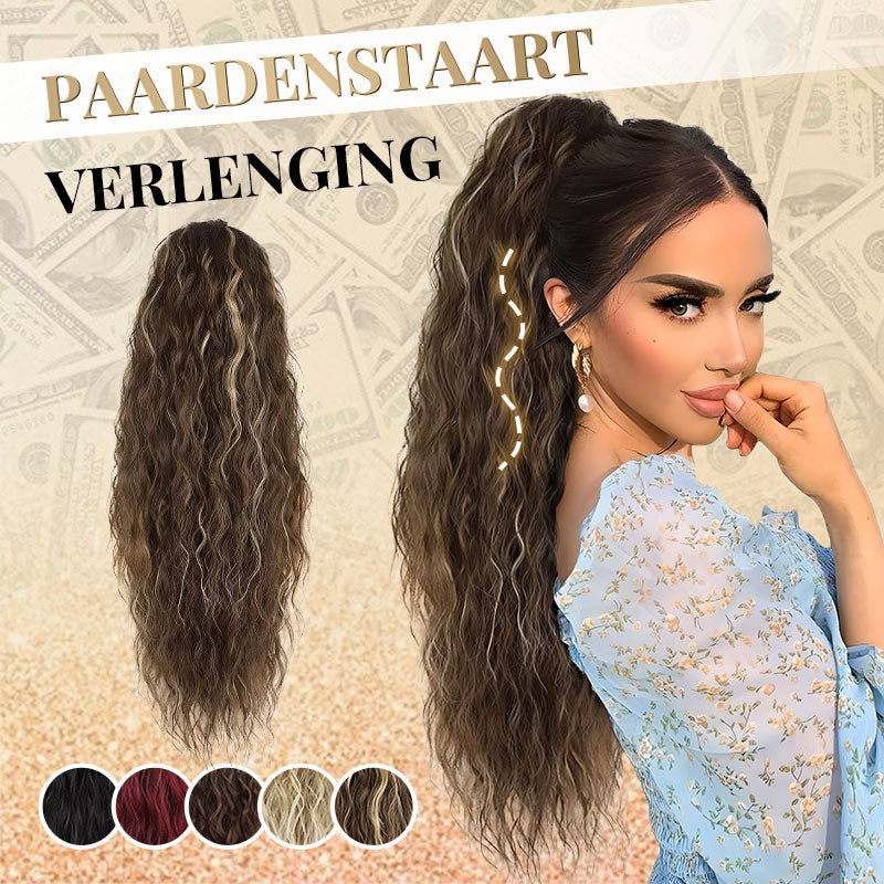 ⏳Beperkte tijd 50% korting💥 Krullend Golvend Pluizig Haar Extensie met Paardestaart