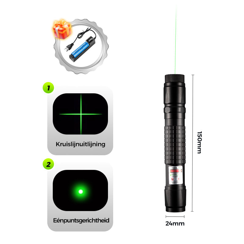 🔥Uitverkoop 50% korting🔥 Industriële Laserpointer 1000M Bereik Oplaadbaar & Krachtig🔦