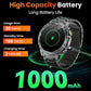 Heren Smartwatch Militairstijl met 1100 mAh Accu, 1,7 Inch AMOLED Display, LED Zaklamp, IP68 Waterdicht, Fitness Horloge met Belfunctie, 110+ Sportmodi, Hartslag/Slaapmonitoring, Compatibel met iOS en Android