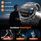 Heren Smartwatch Militairstijl met 1100 mAh Accu, 1,7 Inch AMOLED Display, LED Zaklamp, IP68 Waterdicht, Fitness Horloge met Belfunctie, 110+ Sportmodi, Hartslag/Slaapmonitoring, Compatibel met iOS en Android