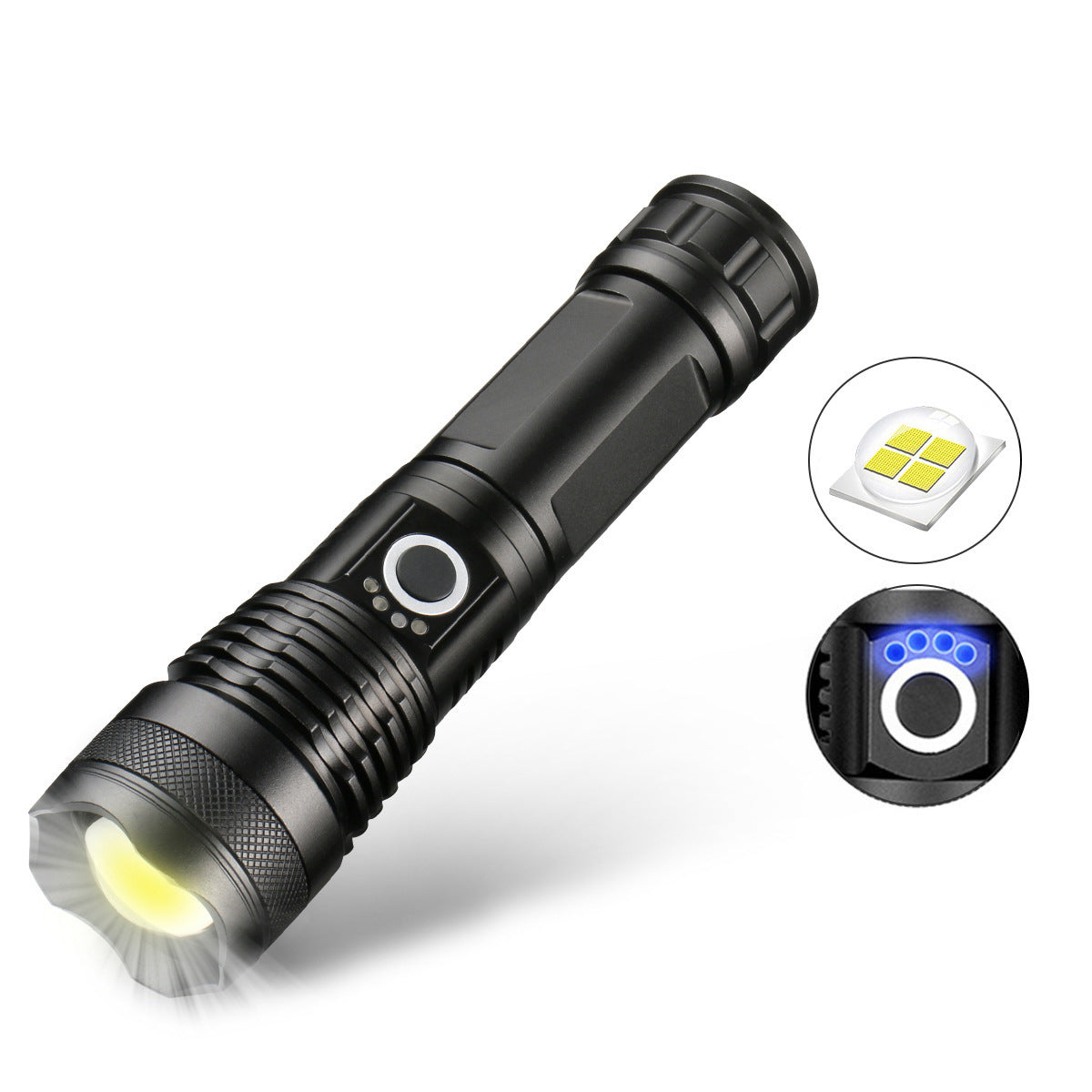 Oplaadbare LED Zaklamp 90000 Lumen – Tactische Zaklamp met Powerbank & 7 Modi