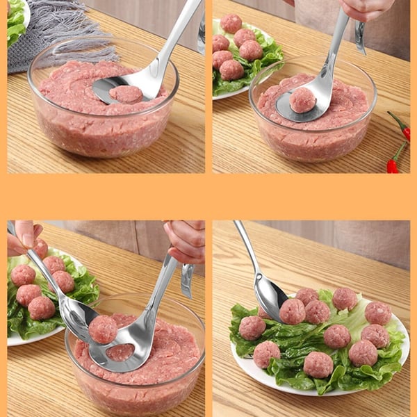 🍝Geen plakkerige handen meer bij het vormen van gehaktballen – RVS Gehaktbalvormer met Ergonomisch Handvat 🍝