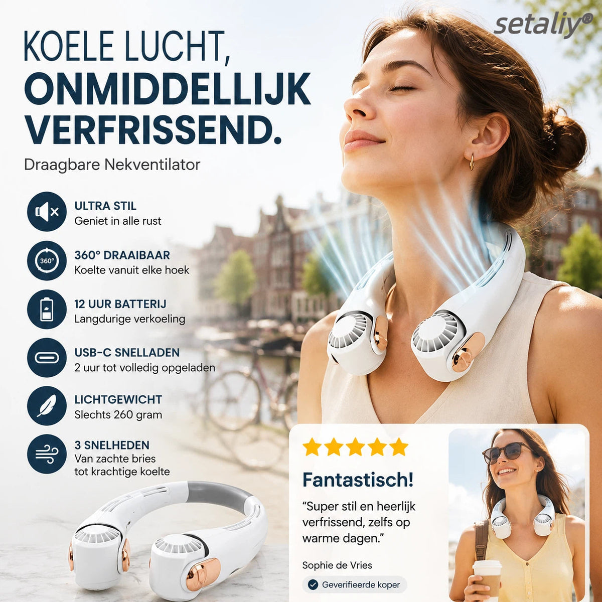 🤫🌬️ 50% KORTING! ❄️ Nek Air Conditioner ventilator - Ultra-rustige persoonlijke koeling voor de zomer