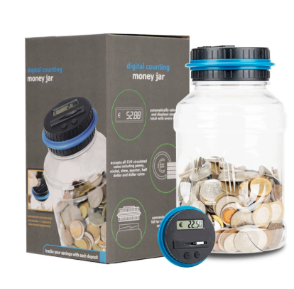 ❄️Zomerfresh 50% Korting!📦Digitale munttellende spaarpot – automatische LCD-spaarpot voor Britse ponden of euromunten, 1,8 L