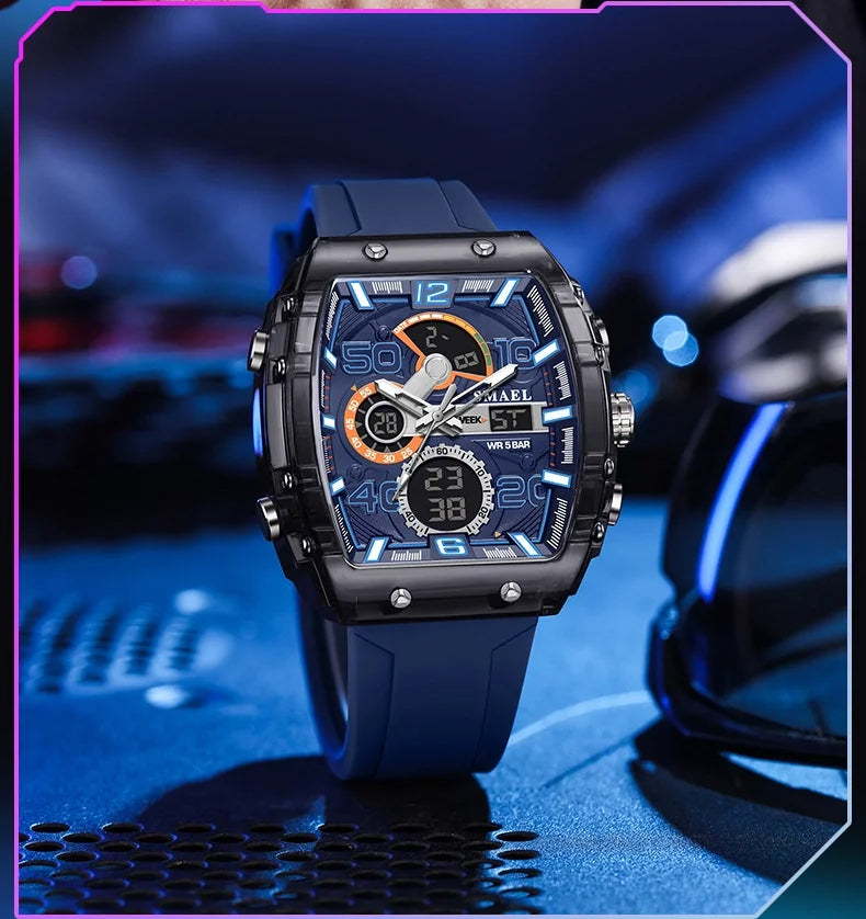 ⌚️Multifunctioneel digitaal sporthorloge – LED-achtergrondverlichting, stopwatch met een nauwkeurigheid van 1/100ste van een seconde en schokbestendige, waterdichte behuizing voor een nauwkeurige registratie van je prestaties ✨🏃‍♂️