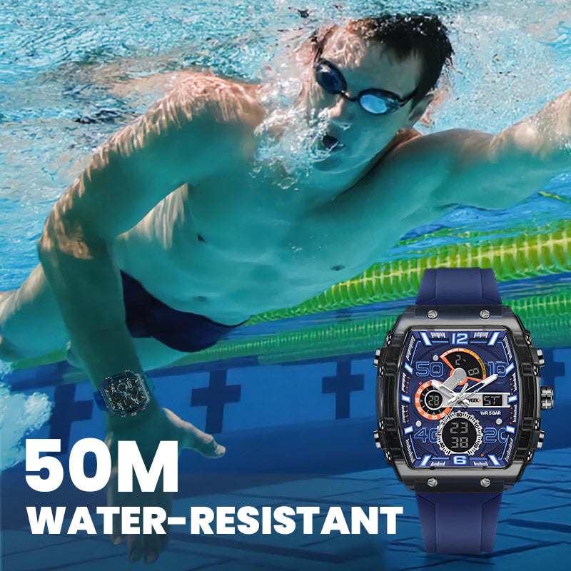 ⌚️Multifunctioneel digitaal sporthorloge – LED-achtergrondverlichting, stopwatch met een nauwkeurigheid van 1/100ste van een seconde en schokbestendige, waterdichte behuizing voor een nauwkeurige registratie van je prestaties ✨🏃‍♂️