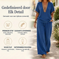 Dames V-hals Top en Wijde Pijp Broek Set