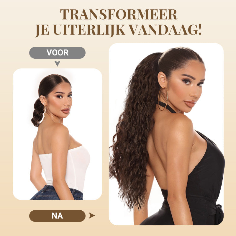 ⏳Beperkte tijd 50% korting💥 Krullend Golvend Pluizig Haar Extensie met Paardestaart