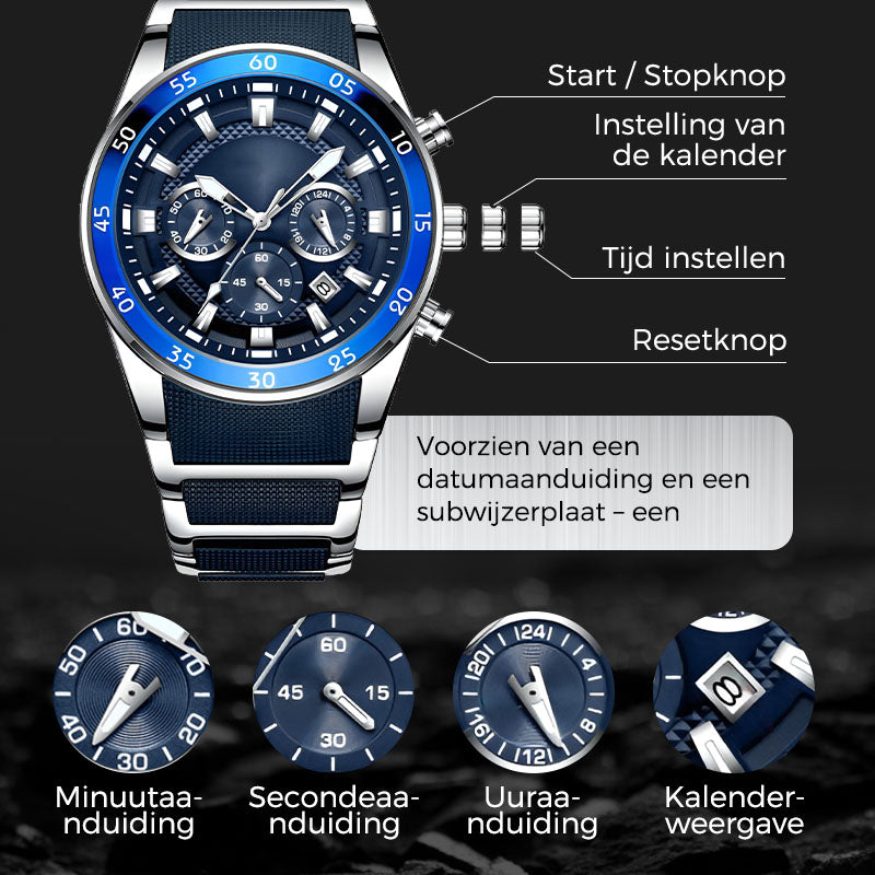 🔥 HOT SALE - 50% KORTING 🎁 Multifunctioneel Waterdicht Quartz Horloge voor Heren
