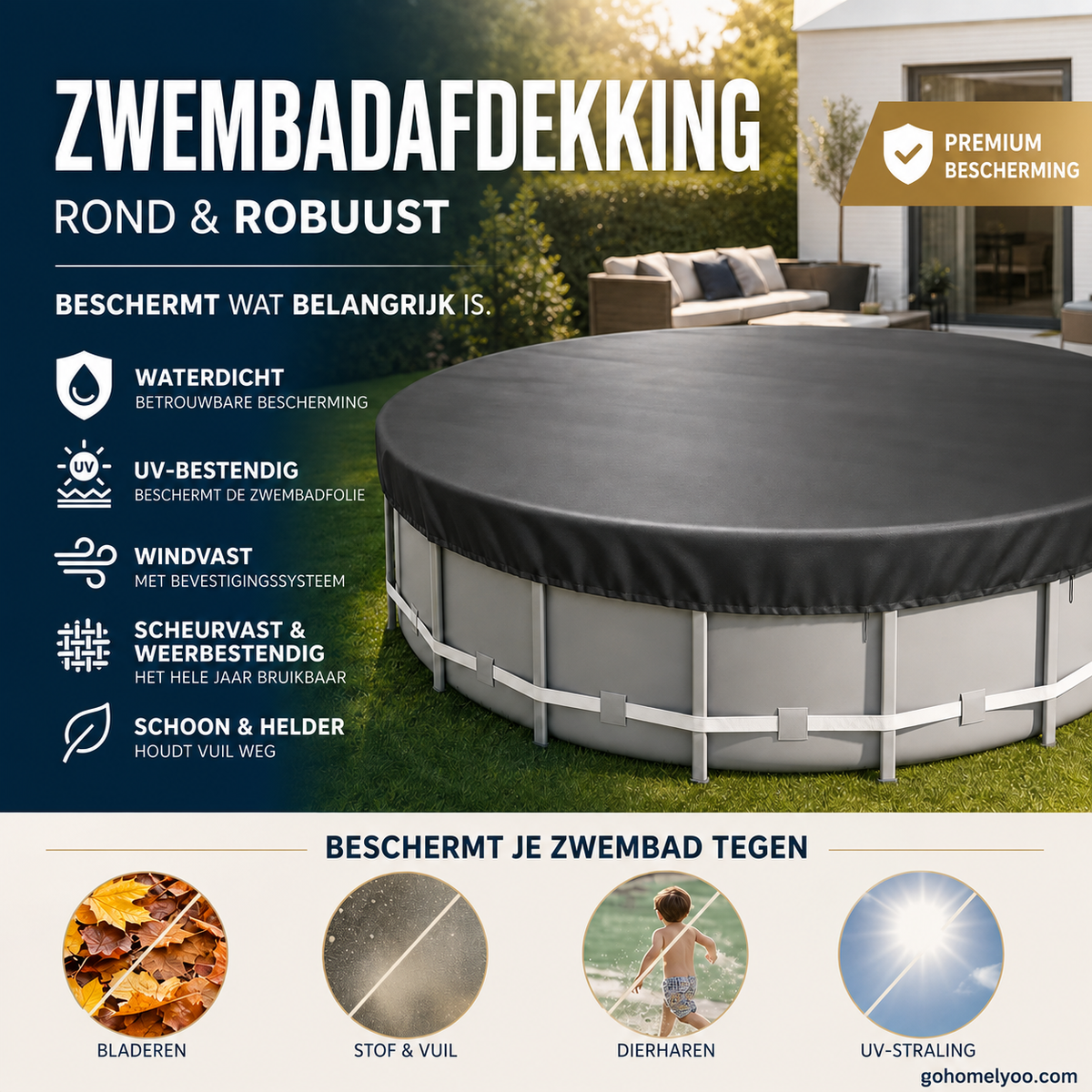 🏊‍♂️🍂 50% KORTING! Stop met het vissen van rottende bladeren uit je zwembad! Dit waterdichte 210D Oxford zeil houdt álles buiten en je water glashelder.