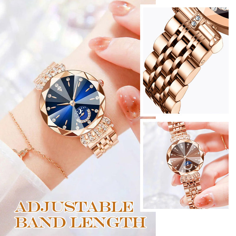 🔥Dames modieuze diamant maanster horloge