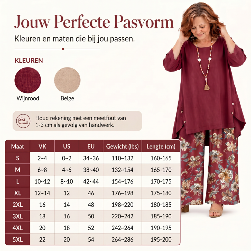 🔥50K+ VERKOCHT🌼 Boho tweedelige set, katoenlinnen zonder zweten