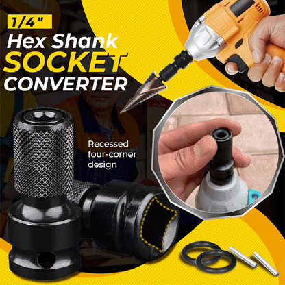 📢📢50% KORTING⏰1/4" Hex Shank Dopsleuteladapter – 1/2" naar 1/4", Snelontgrendeling⚙️